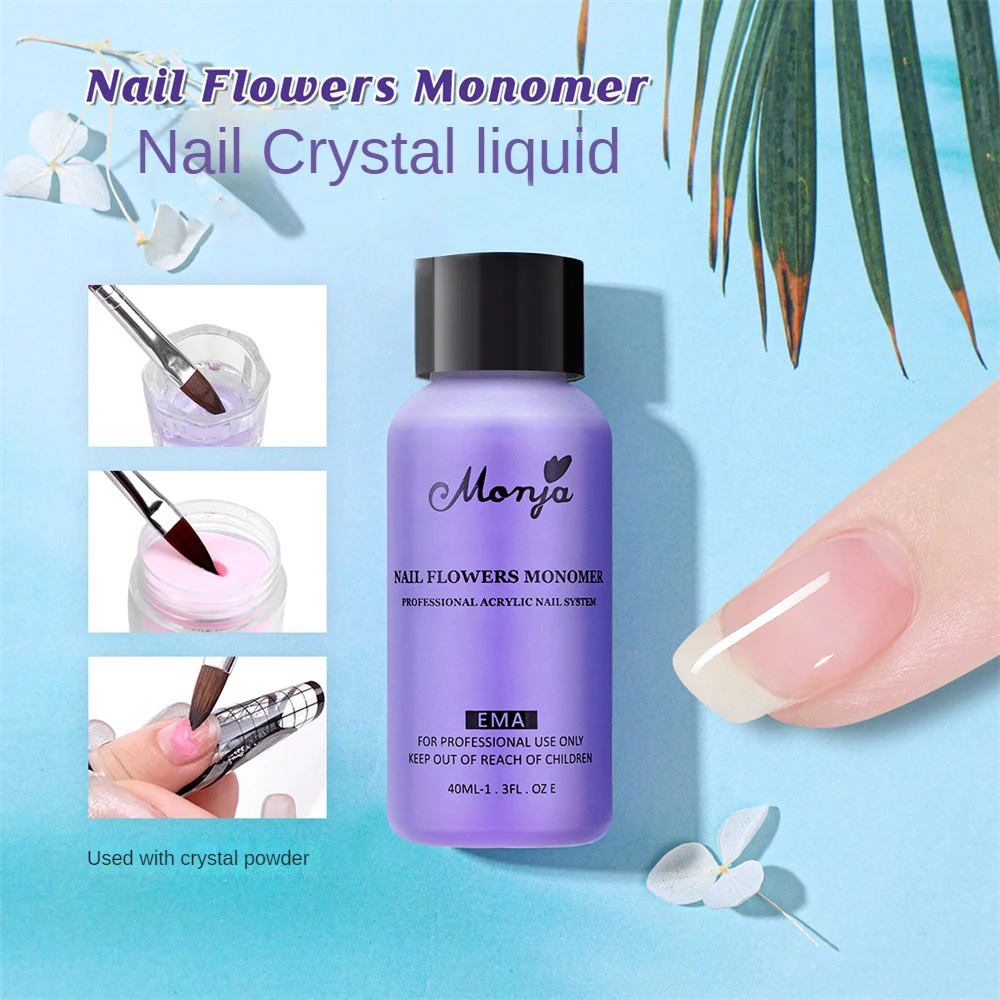 Nail Acrylic Liquid Manicure Tools Nail Tools 1PCS Nail Enhancement Crystal Solution 40ml Nail Extension Easy To Use Crystal Liquid Convenient Manicure Tool Diy Odorless