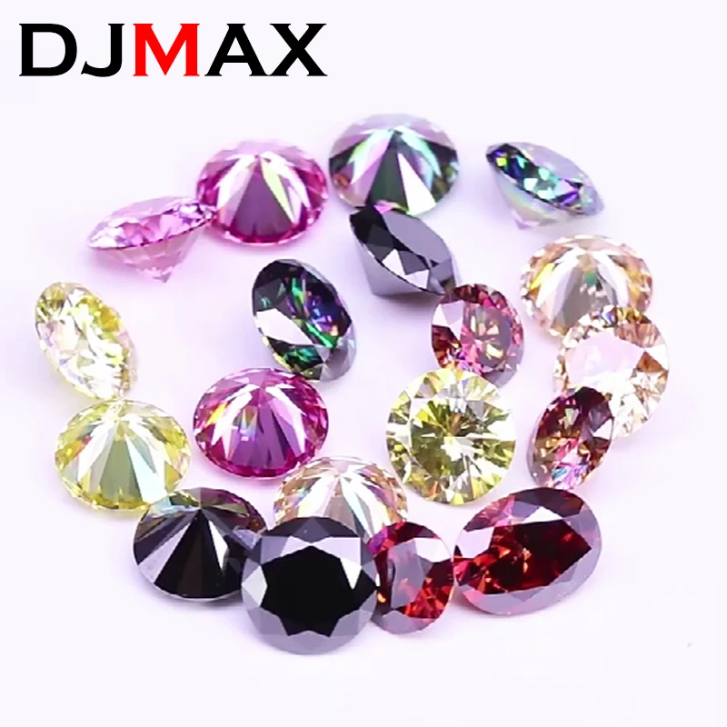 DJMAX 0.5- 3ct Rare Colored Moissanite Loose Stone Red