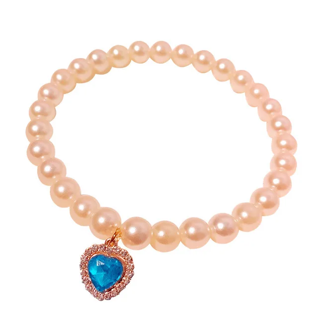 Dog Cat Pearls Necklace Collar with Bling Heart Charm Pet Dog Jewelry Accessories Cute Flower Cat Collar Pet Grooming Accessory 6
