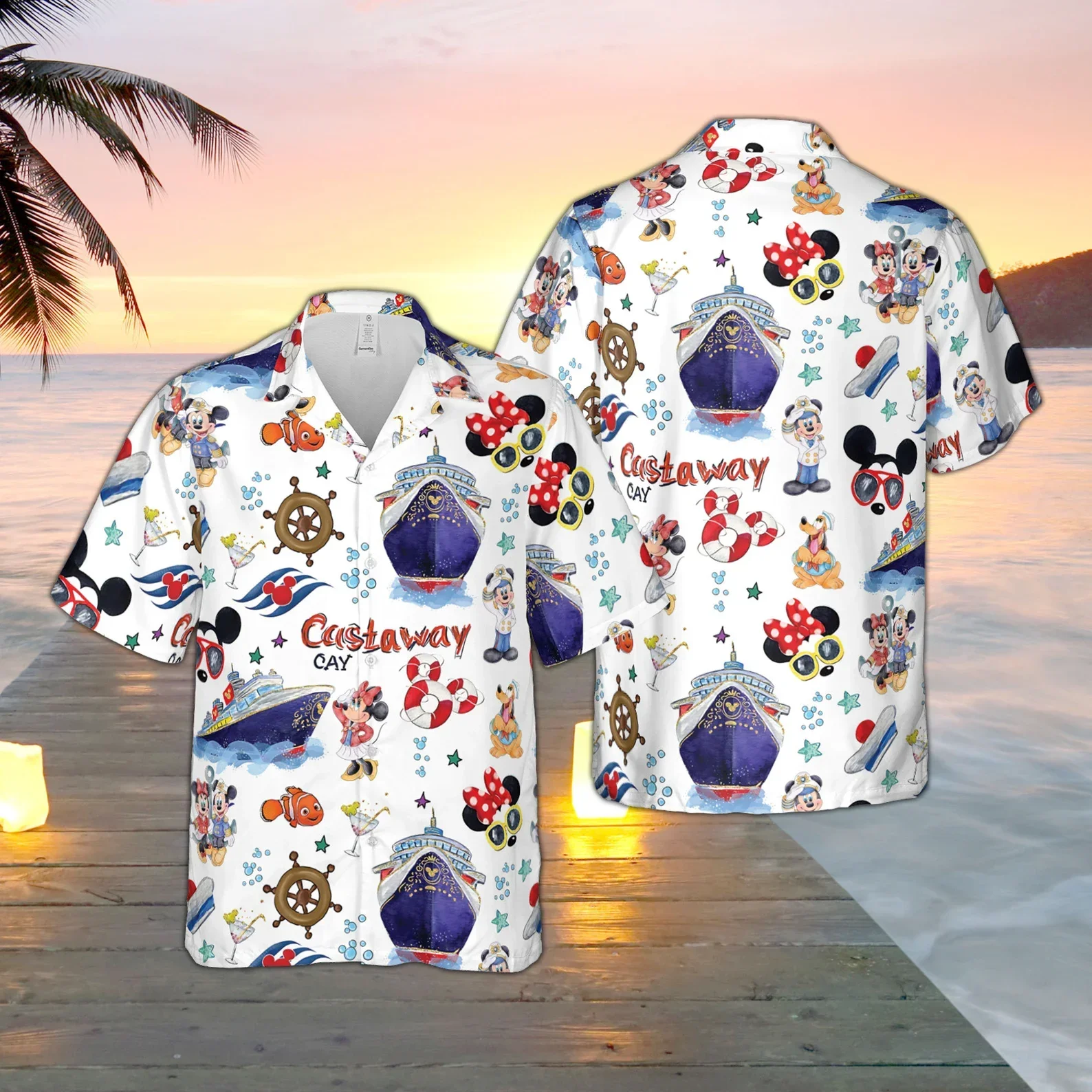 

Disney Cruise Line 25th Anniversary Hawaiian Shirt Men's Short Sleeve Button Up Shirt Mickey Minnie Hawaiian Shirt Beach Shirt