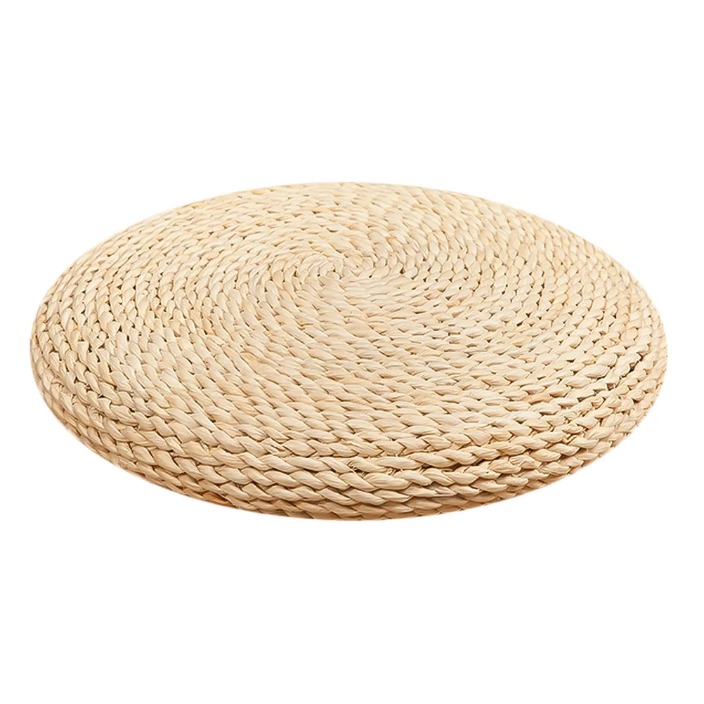 Handmade Weave Non-slip Placemat Coaster Water Hyacinth Straw Braided Round Insulation Pads Table Mats Yoga Meditating Mat
