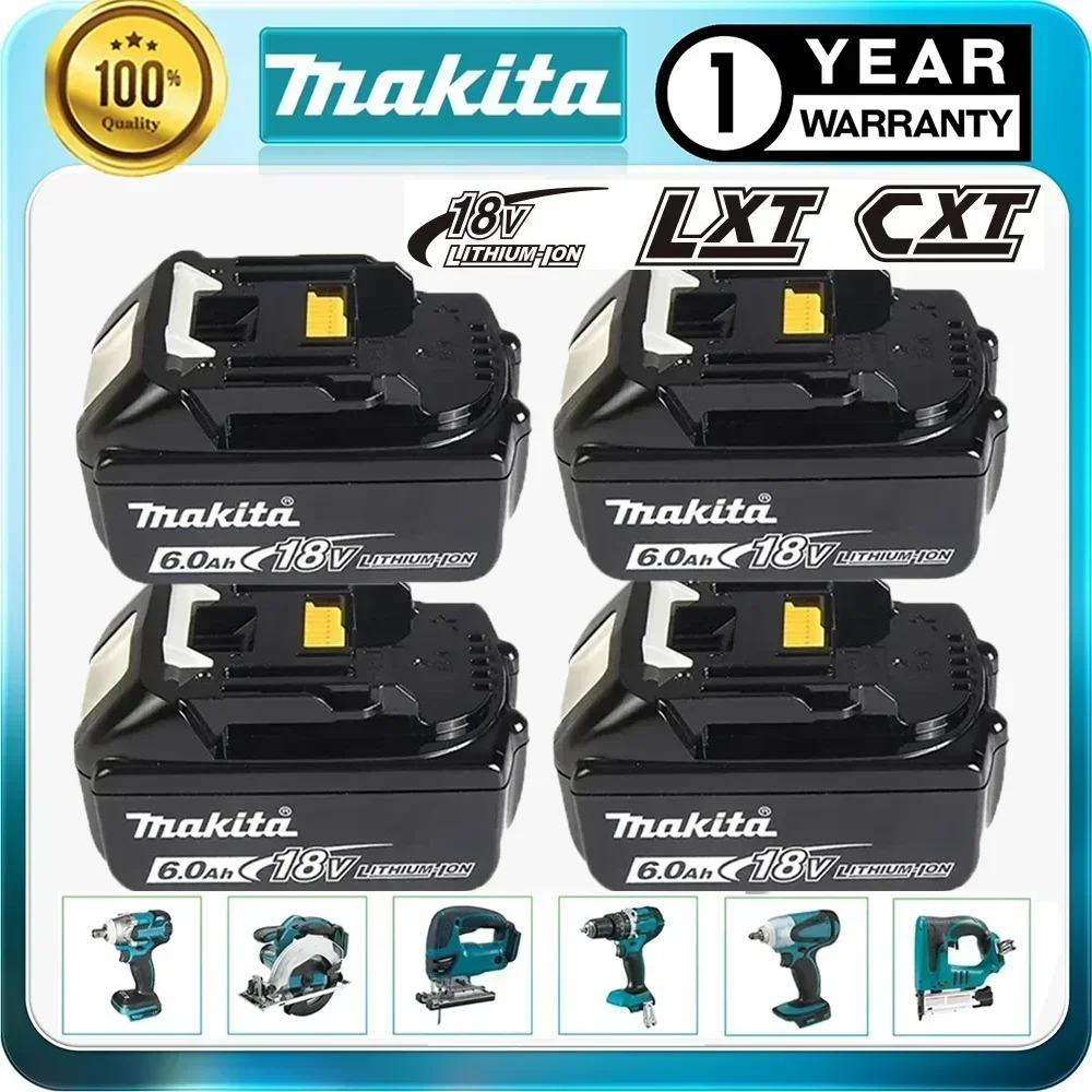 

Makita 18v Bateria 6.0Ah Rechargeable Power Tool battery With LED Charger Replacement LXT BL1860B BL1860 BL1850