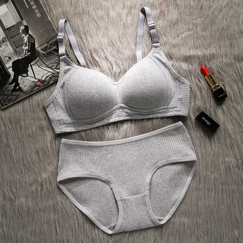 Conjunto lencería mujer bralette y braguita sin costuras sexy algodón_voghion.com