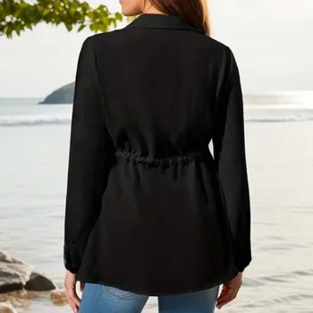 Casual Maternity Tops Women Pregnancy Long Sleeve White Blouse For Pregnant Elegant Ladies Top Fashion Solid Office Clothing New 4