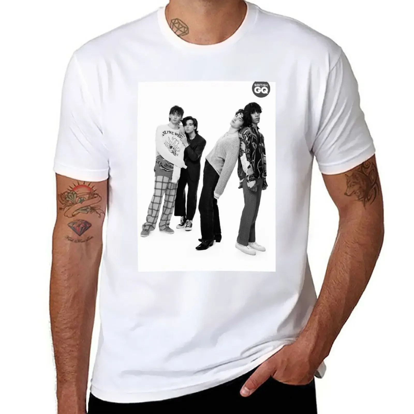 

Inhaler Band T-Shirt for a boy plus size tops plain mens white t shirts