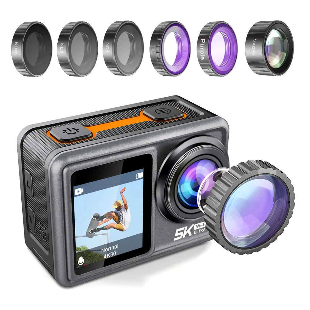 Action Camera Sony Lens 2.0-inch Lcd Eis Dual Screen 4k 60fps 20mp Wifi Video  Recording Waterproof Sports Cam - Sports & Action Video Cameras - AliExpress