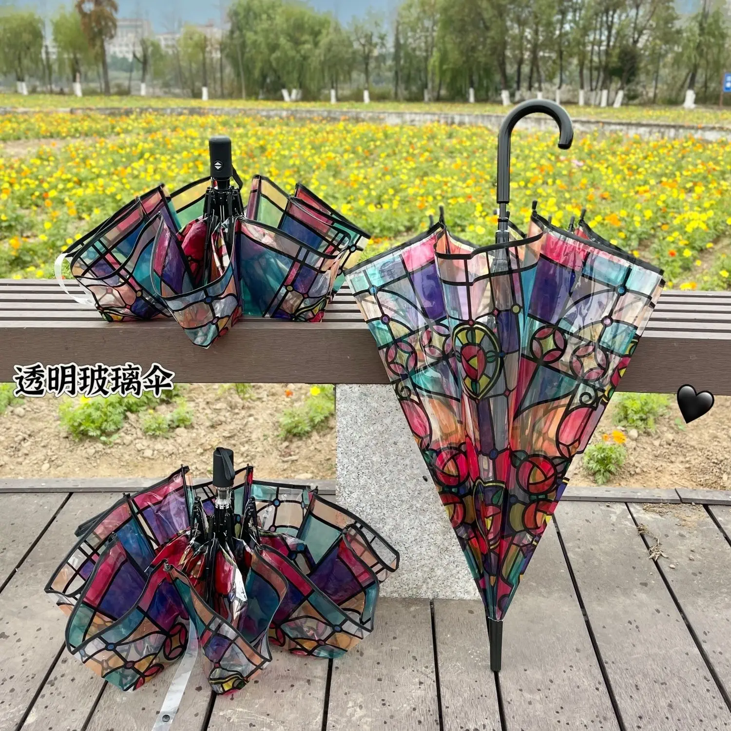 英国ヴィンテージ 小型アンブレラ 樹脂製ハンドル グリーン 63cm St Michael зонт витраж/stained glass umbrella A-01 - AliExpress
