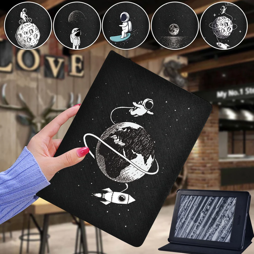 Per Amazon Kindle Paperwhite 5/Paperwhite 4/Paperwhite 1 2 3/Kindle 10Th/Kindle 8Th Astronaut Print Cover Per Tablet Anticaduta