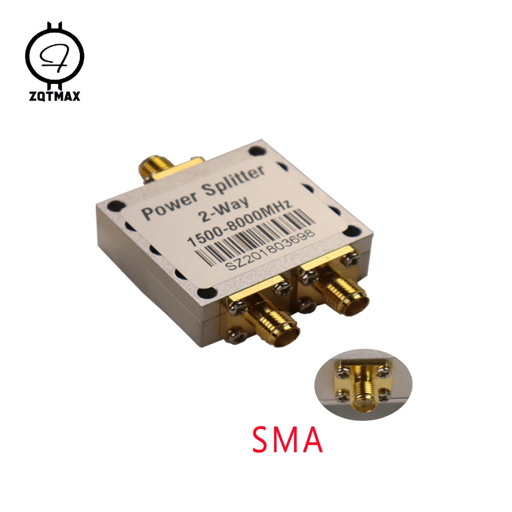 ZQTMAX 2 Way SMA Power Splitter Combiner Female Connector 8G High Frequency 1.5-8Ghz Divider