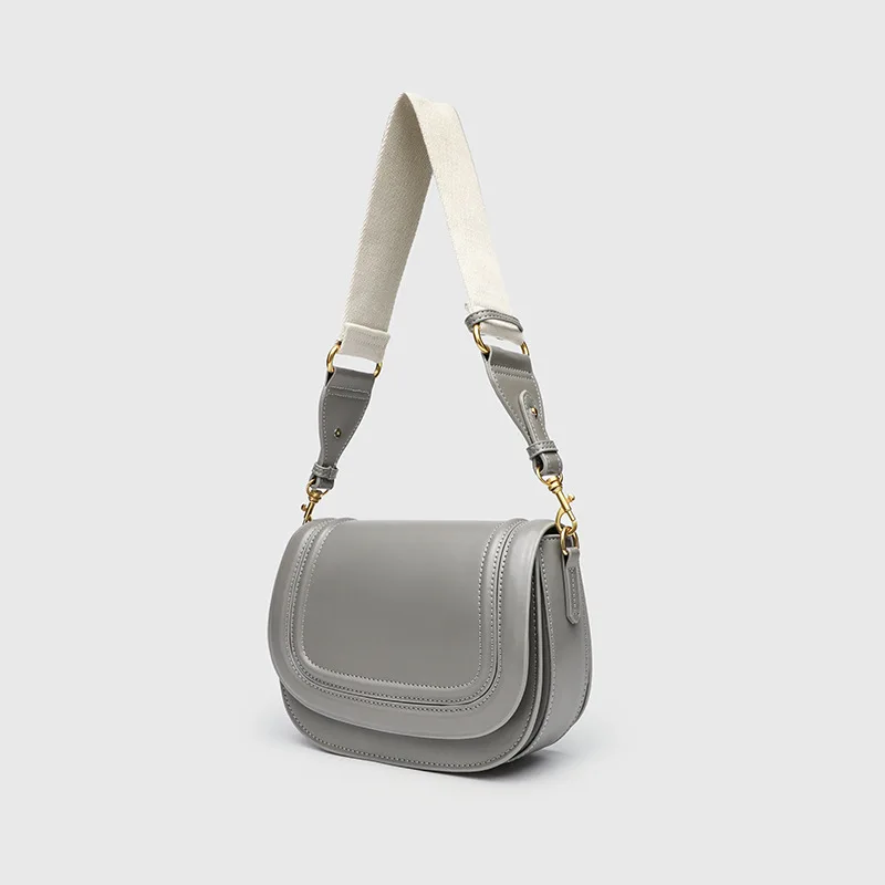 Women's Trendy Saddle Crossbody Bag with Wide Shoulder Strap
