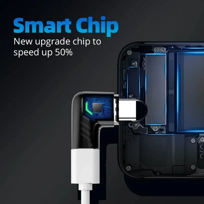 아이패드 프로 맥북용 고속 충전 케이블 직각 커넥터, 120W USB C 타입에서 C 타입 마그네틱 어댑터