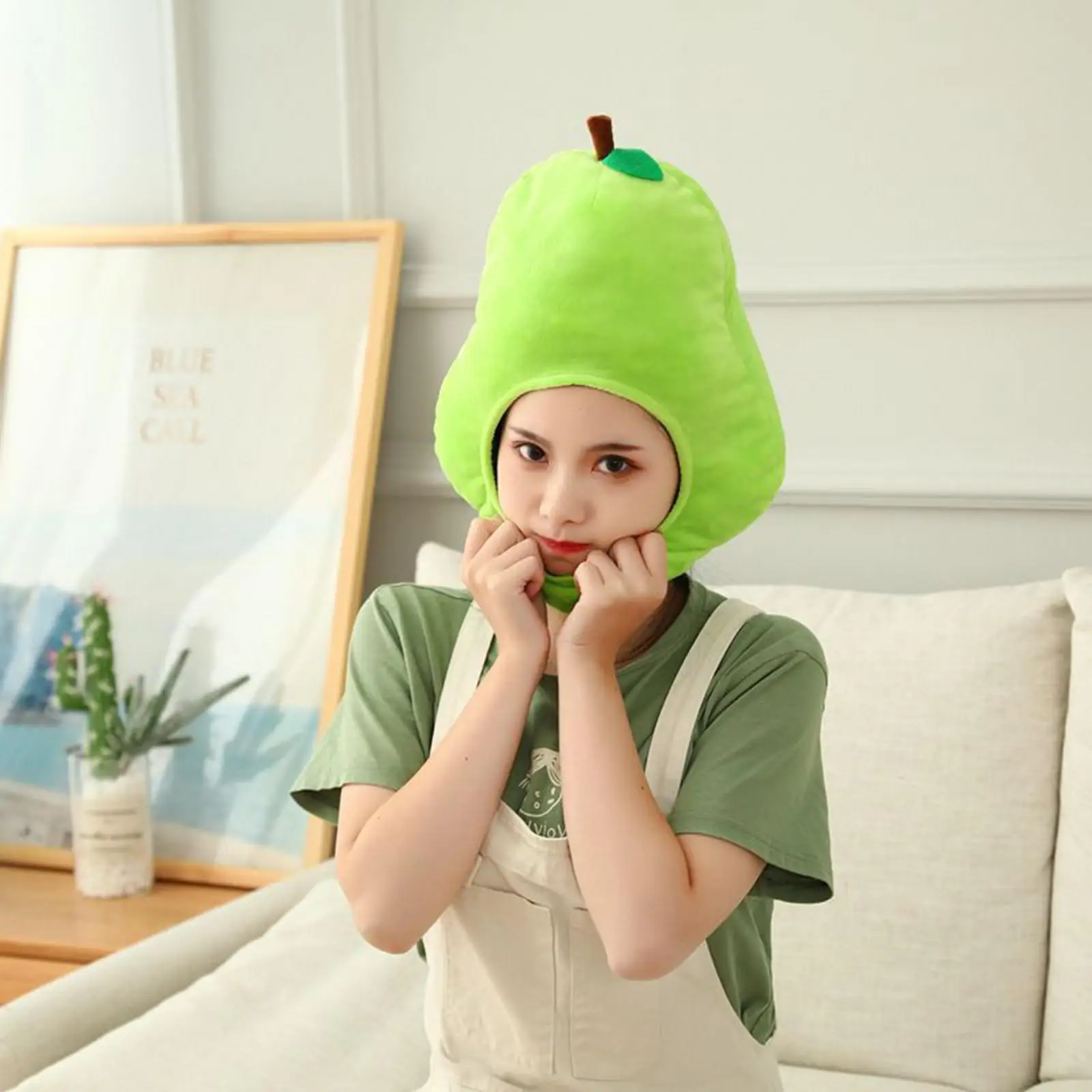 Fruit Headgear Pear Shaped Gift Kids Dress up Cosplay up Soft Headgear Hat