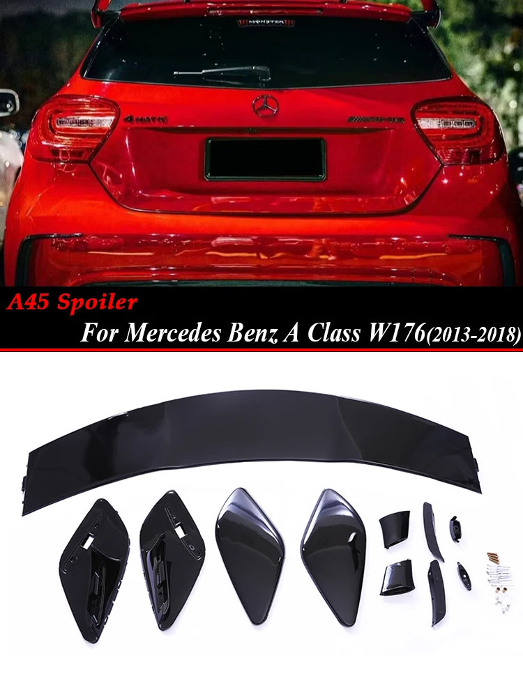 

Стильный задний бампер A35 A45, спойлер для Mercedes Benz класса A W176 2013-2018 хэтчбек A180 A200 A250, глянцевый черный
