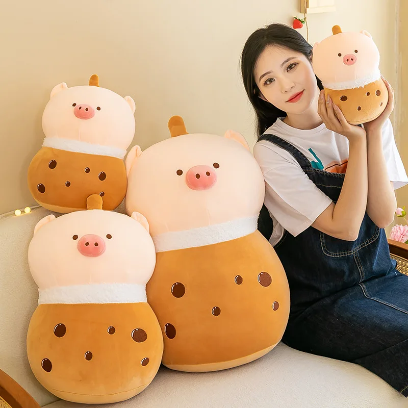 

Kawaii Cartoon Plush Boba Milk Tea Stuffed Teacup Animals Pillow Soft Pig Plushie Toy Gift for Kids Girls Home Decor Dropshinpin