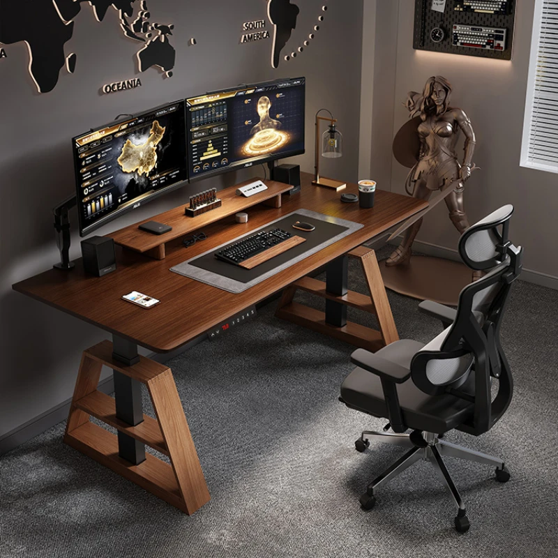 All-solid wood electriccomputer standing household adjustable lifting office desk