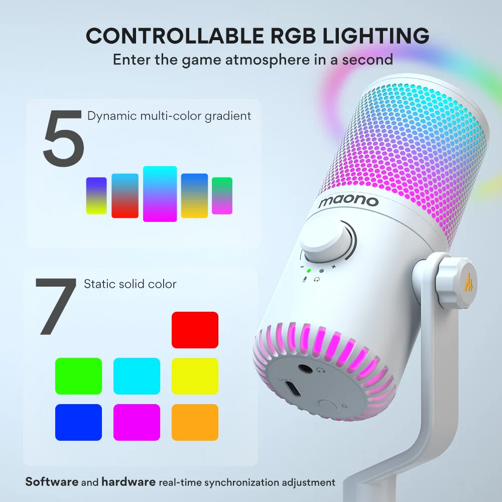 DM30 RGB Gaming Condenser USB Microphone