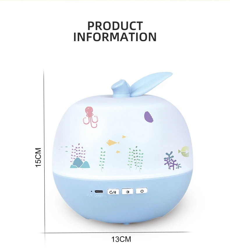 Magic rotating projection night light Bluetooth audio music box USB charging three-color magic star light