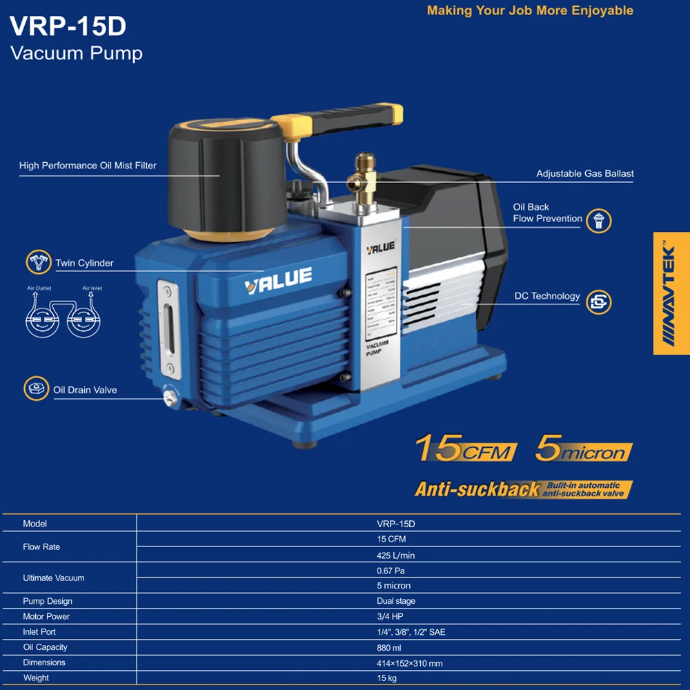 Dual stage Vacuum Pump TF-VRP 15DN - VALUE - TF-VRP15DN