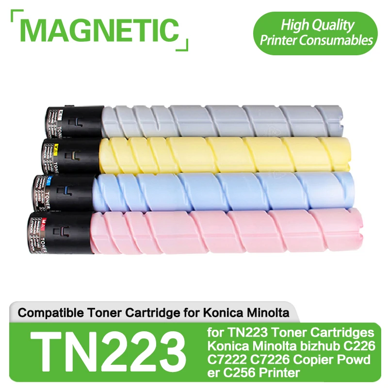 

NEW 4color Compatible for TN223 Toner Cartridges Konica Minolta bizhub C226 C7222 C7226 Copier Powder C256 Printer