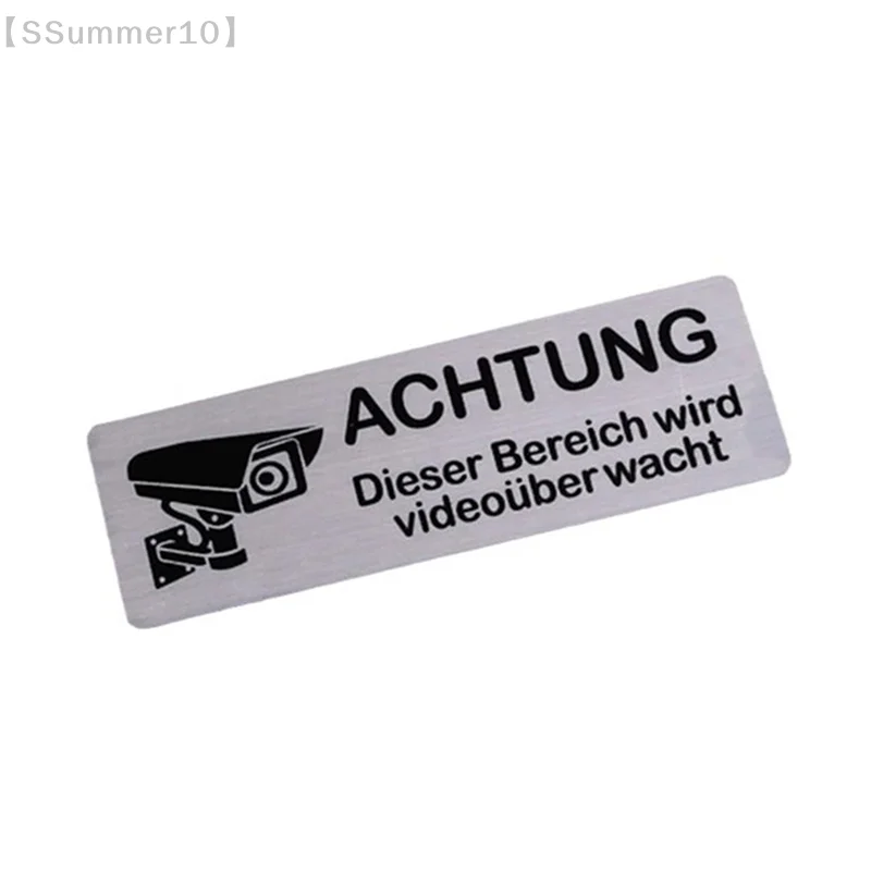 【SSummer10】1pcs Aluminum Watch Video Surveillance Warning Sign Private Camera Surveillancewith Sticker With Tape【SS】 - 4