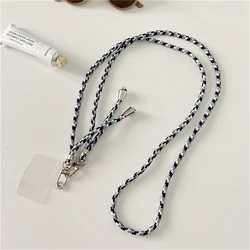Colorful Adjustable Nylon Phone Strap - Cute & Stylish Lanyard Pendant (Black and White)