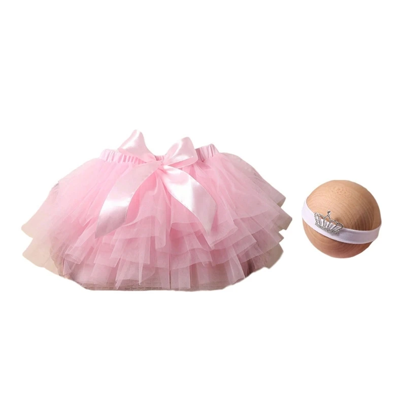 

57EE Newborn Photoshoot Props Skirt Headband Photo Props Baby Photo Outfit