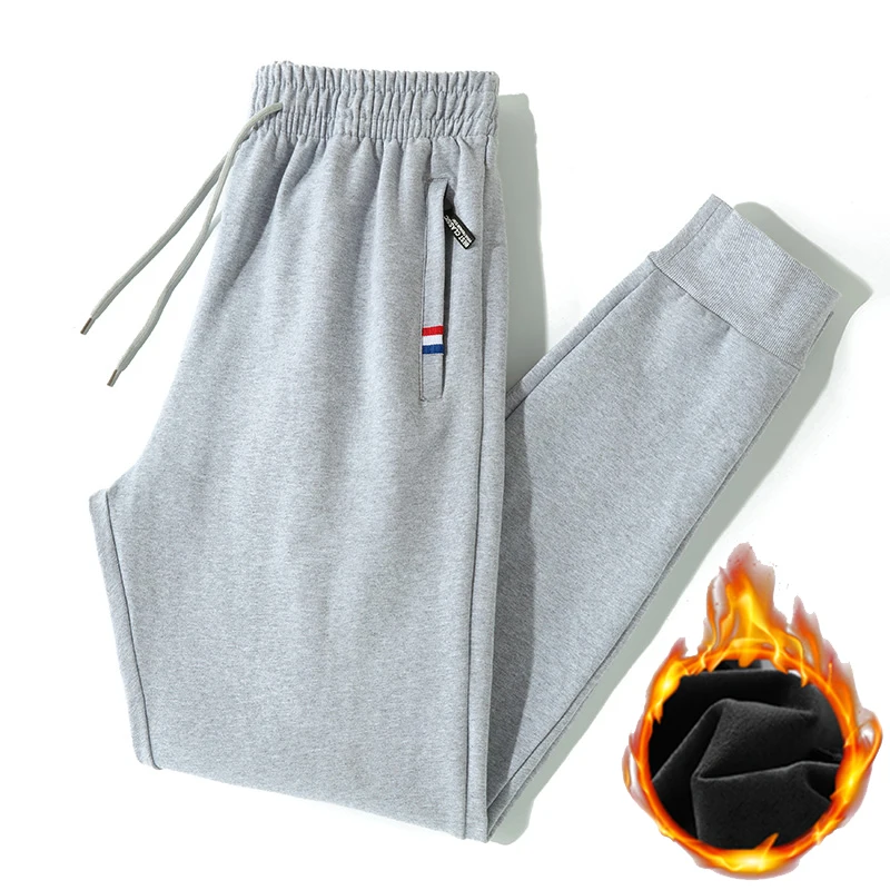 Autumn Winter Men's Elastic High Waist Solid Screw Thread Drawstring Zipper Pockets Casual Harlan Trousers Fashion Loose Pants