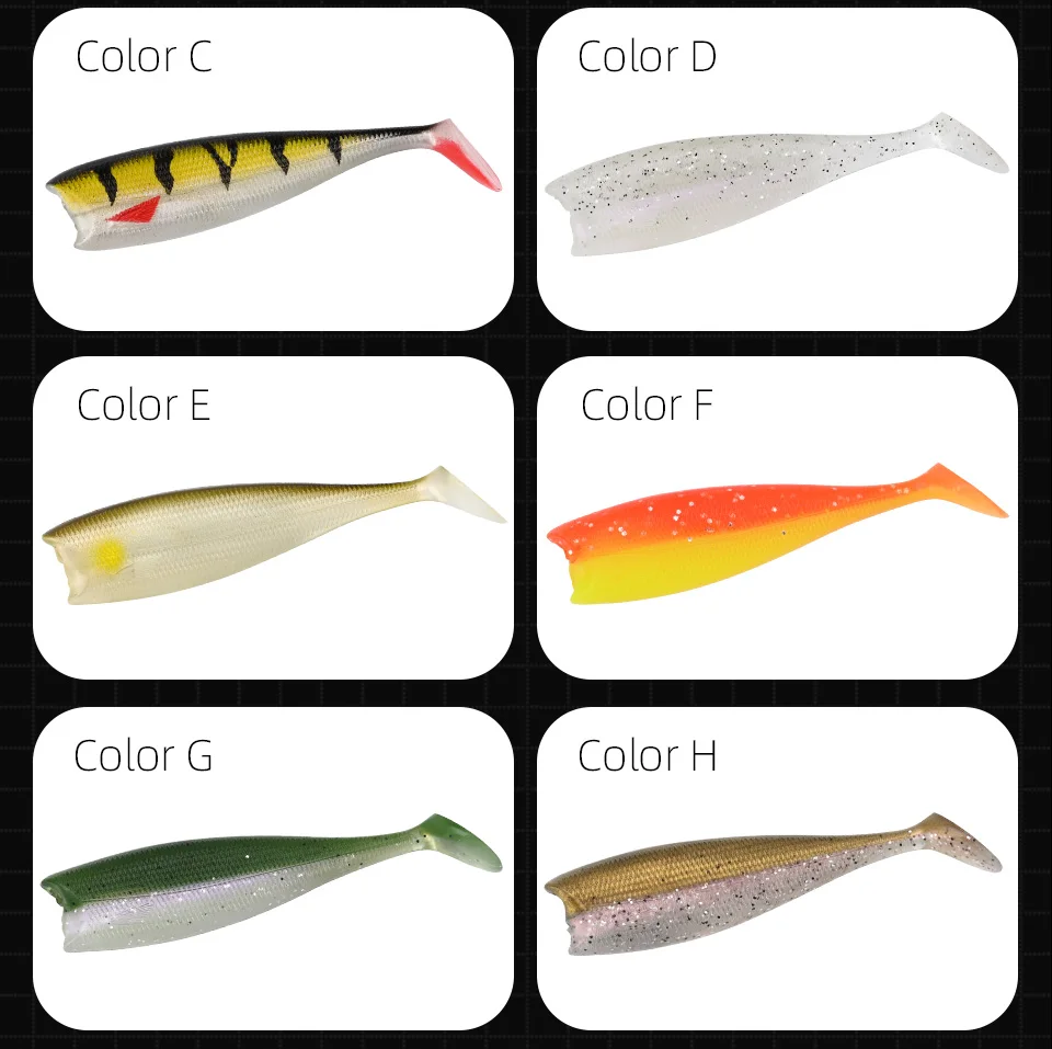 80mm 105mm Soft Fishing Lure Jighead Black Tail Minnow Artificial Silicone Bait Saltwater Sea Bass Swimbait Gear