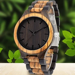 Premium Exotic Wooden Men's Watch - Elegant Design with Adjustable Stainless Steel Clasp (191)