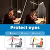 Clip LED Desk Lamps Dimmable Reading Double Head Table Lamp Monitor light USB Table Lamp for Office Study Working Folding Lights 3