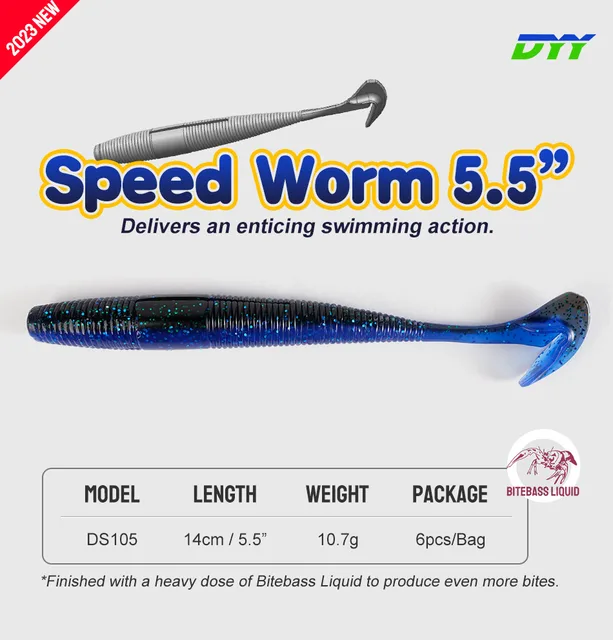 DYY Speed Worm Soft Bait 14cm 5.5 Silicone Soft Lure Paddle Tail Minnow  Shad Artificial Soft Baits for Bass Pike Fishing Lure - AliExpress