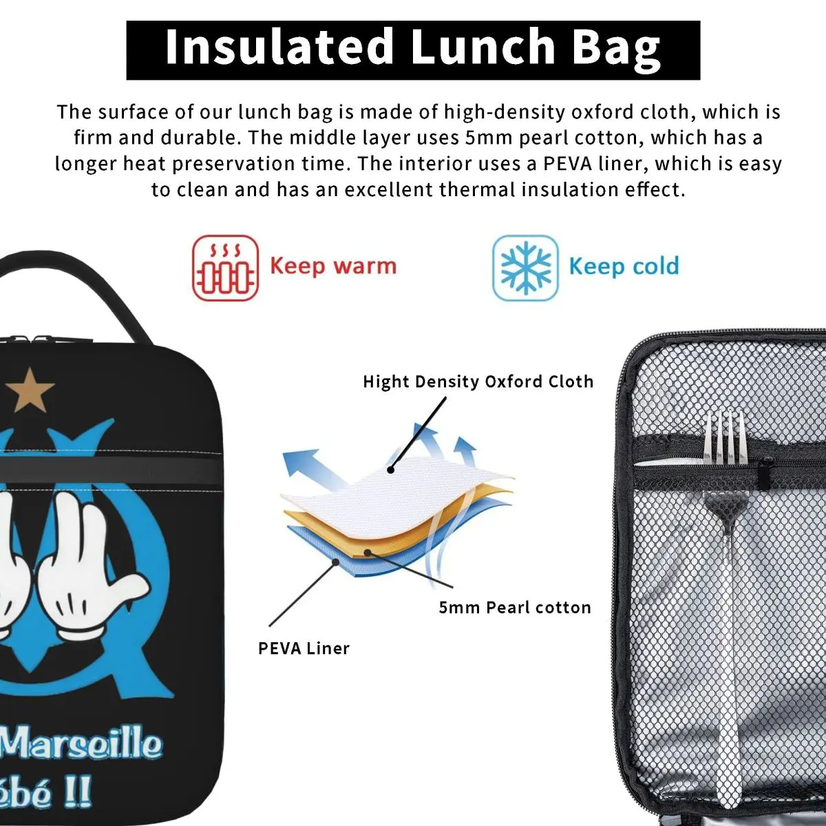 C'est Rapper OM Insulated Lunch Bags High Capacity JUL Lunch Container Thermal Bag Tote Box Office Travel Men Women