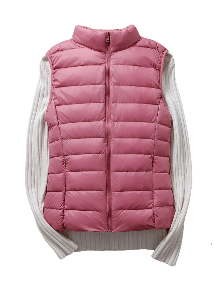 Women Puffer Vest Coat 2023 New Autumn Winter Sleeveless Duck Down Waistcoats Ultra Light Portable Windproof Fluffy Jackets 4XL металлические наручники с искусственным мехом ultra fluffy furry cuffs фиолетовые