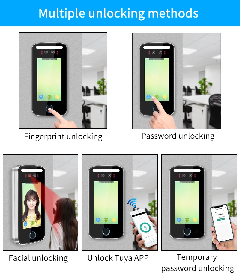 Tuya App Wifi AI Dynamic Face Recognition Reader Attendance Terminal 5000face TC