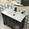 36" Bathroom Vanity with Sink Combo,Painted Bathroom Storage Cabinet with Cylindrical Feet, Mirror is NOT Included, Black 5