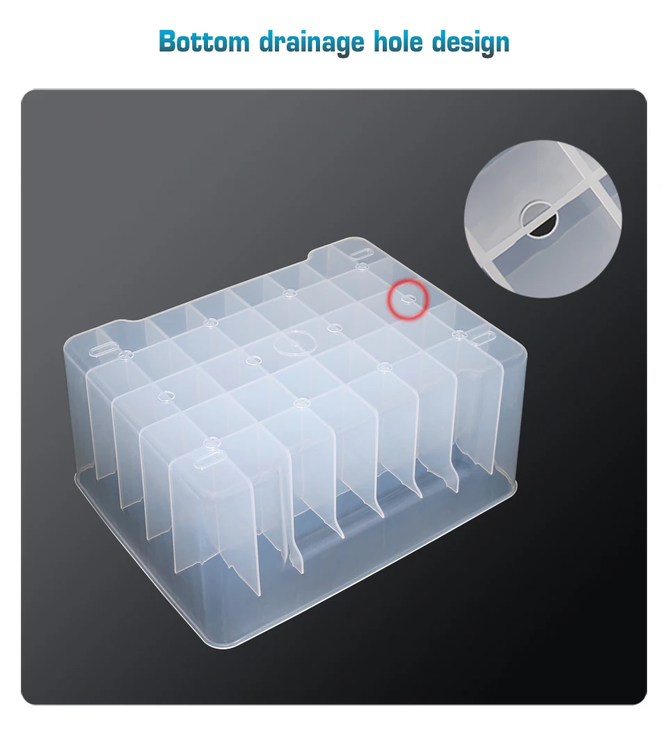 Description Picture 4 of item40 Grids Plastic Fishing Tackle Box Webfoot Octopus Egi Storage Organizer Lined Box Squid Jig Container Hard Lure Sea Tool Case