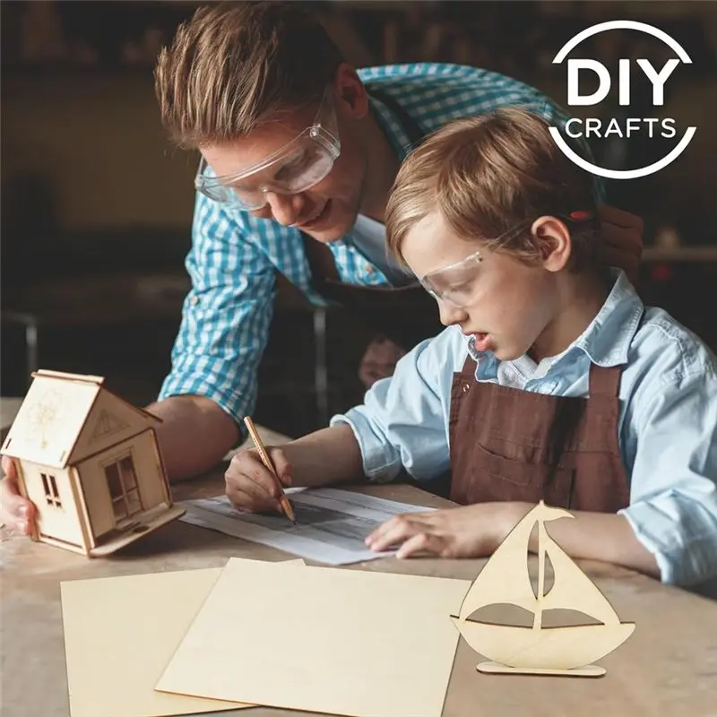 LIKE WISH 베이스우드 보드, 베이스우드 시트 합판 레이저 커팅용 부드러운 공예용 목재 보드, DIY 조립 모델 30X30x0.3Cm
