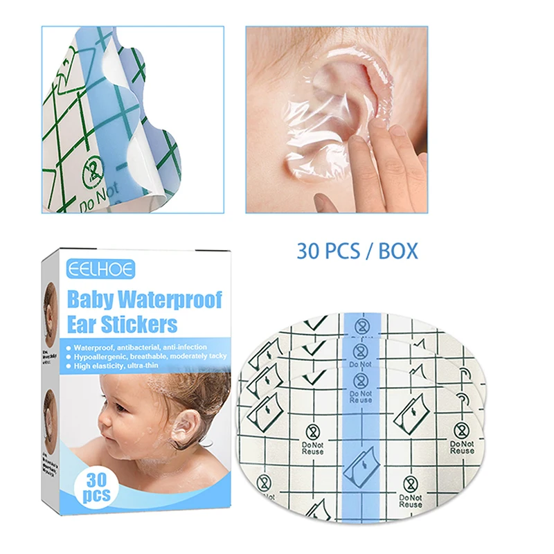 

30pcs Baby Waterproof Ear Patch Swimming Cover Caps Waterproof Ear Protector