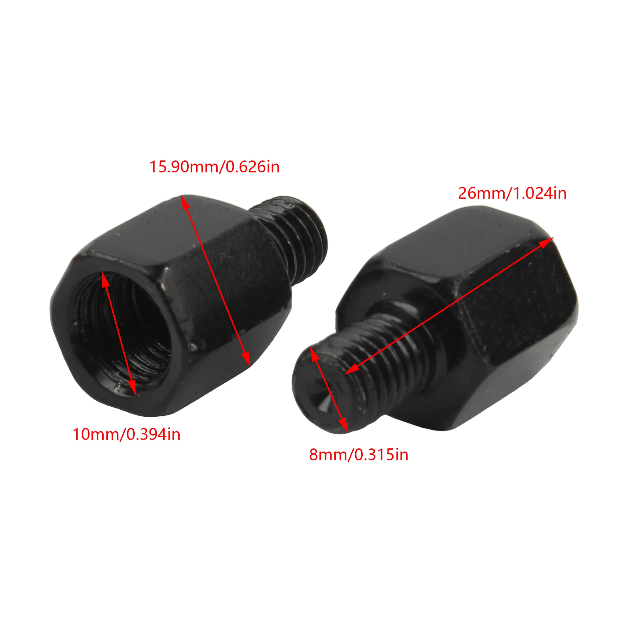 Motorcycle Mirror Conversion Screw M8 M10 Pair Black 10MM 8MM Rearview Mirrors Conversion Bolt Clockwise Universal Modified Part