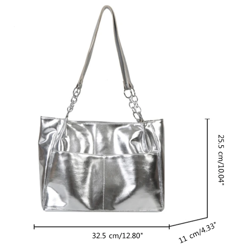 2023 Versatile Shoulder Bag for Girl Women Solid Color Tote Large Capacity Shopping Bag Waterproof Fashion Trendy Bag E74B
