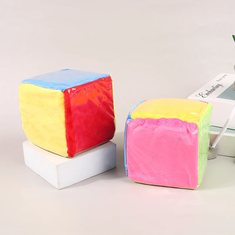 Insertable Card Square 10cm Cube Plush Toy Plastic Film Sponge Dice Children Enlightenment Teaching Aids Multicolor Game Dice fidget toys puzzle toys plush toy dice