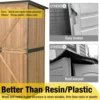 Outdoor Storage Shed Upgraded with Strong Metal Frame Garden Tool Shed Storage House Cabinet with Adjustable Shelfs 4