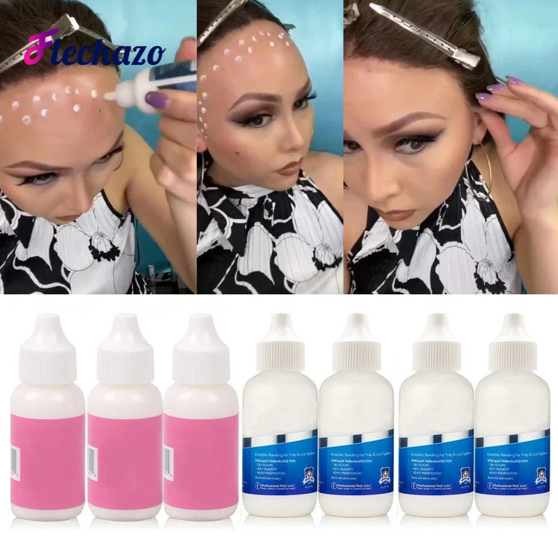 Haare rsatz kleber 10 Stück 1,3 Unzen unsichtbarer Kleber extra Feuchtigkeit kontrolle extra halten Perücken kleber – Detail 4