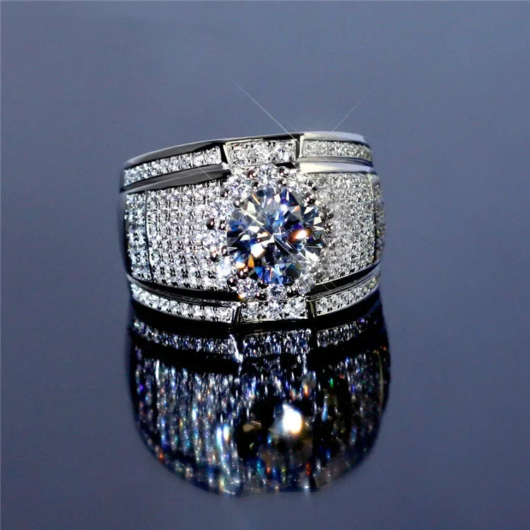 925 Sterling Silver White Zircon Stone Finger Ring For Women&Men Wedding Band Party jewelry Accessories Fashion female Rings