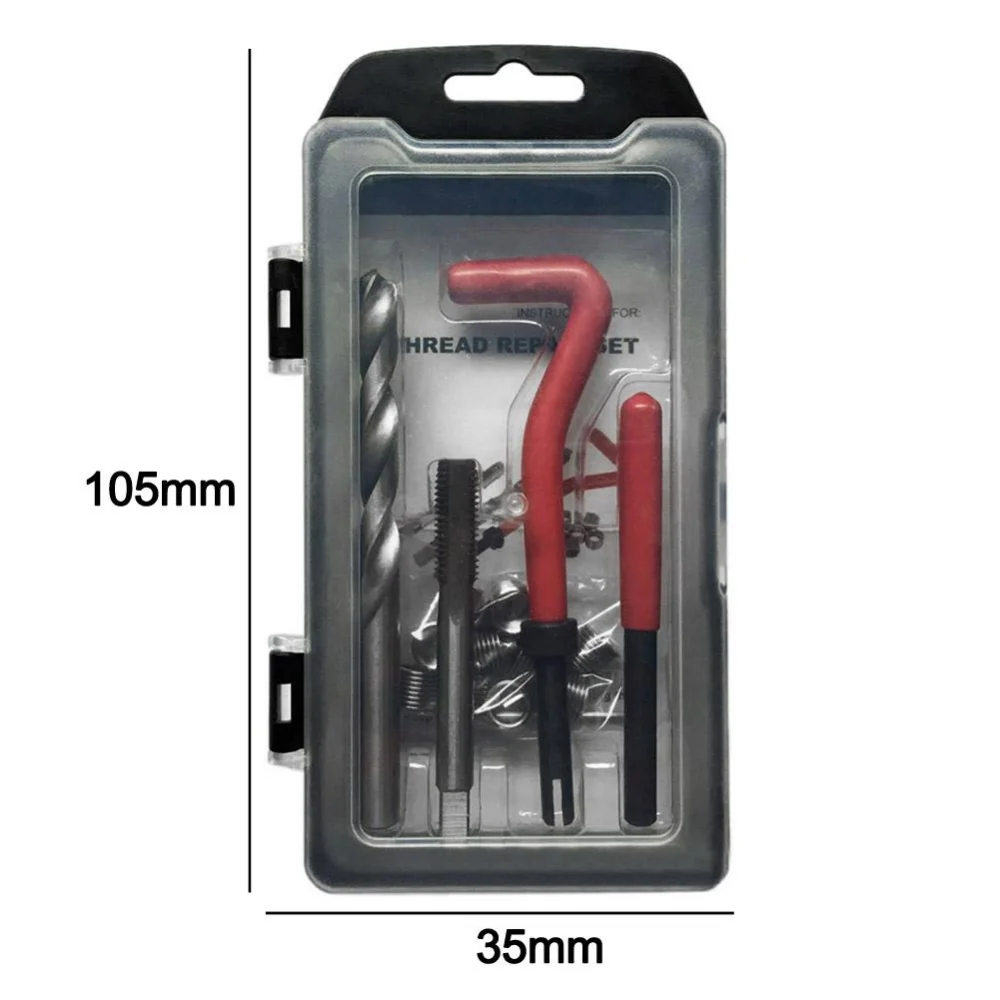 Tire Repair Kit 15pcs/set Helicoil Thread Repair Kit M10x1.0/1.25/1.5 w/10 Wire Thread Inserts for Vehicle Maintenance Tire Repair Tools tire repair kit