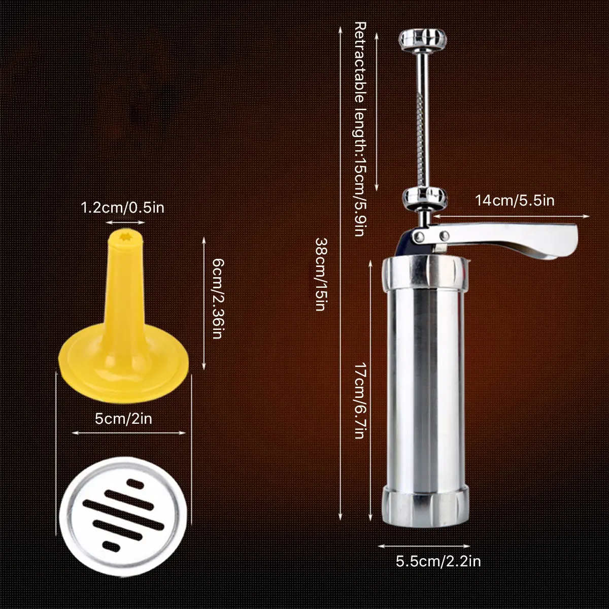 Cookie Mold Press Stainless Steel Cookie Press Tool Kit Biscuit Maker and Churro Maker Machine with 20 Discs