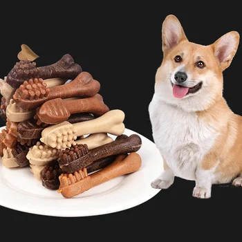 반려견 간식 어금니 스틱 칫솔 뼈 디자인, 구강 냄새 제거, 치아 청소, 위 개에 적합, 로트당 30 개 상품 이미지