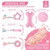 Soft Dog Chew Toys Pink Rubber Bone Toy Durable Molars Training Ball Toy Chihuahua Yorkie Interactive Treat Toys Pet Supplies 6