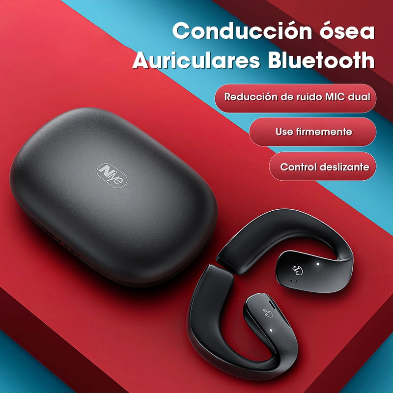 Auriculares abiertos deportivos abiertos inalámbricos Bluetooth con ganchos  para las orejas, 30 horas de reproducción con estuche de carga y pantalla