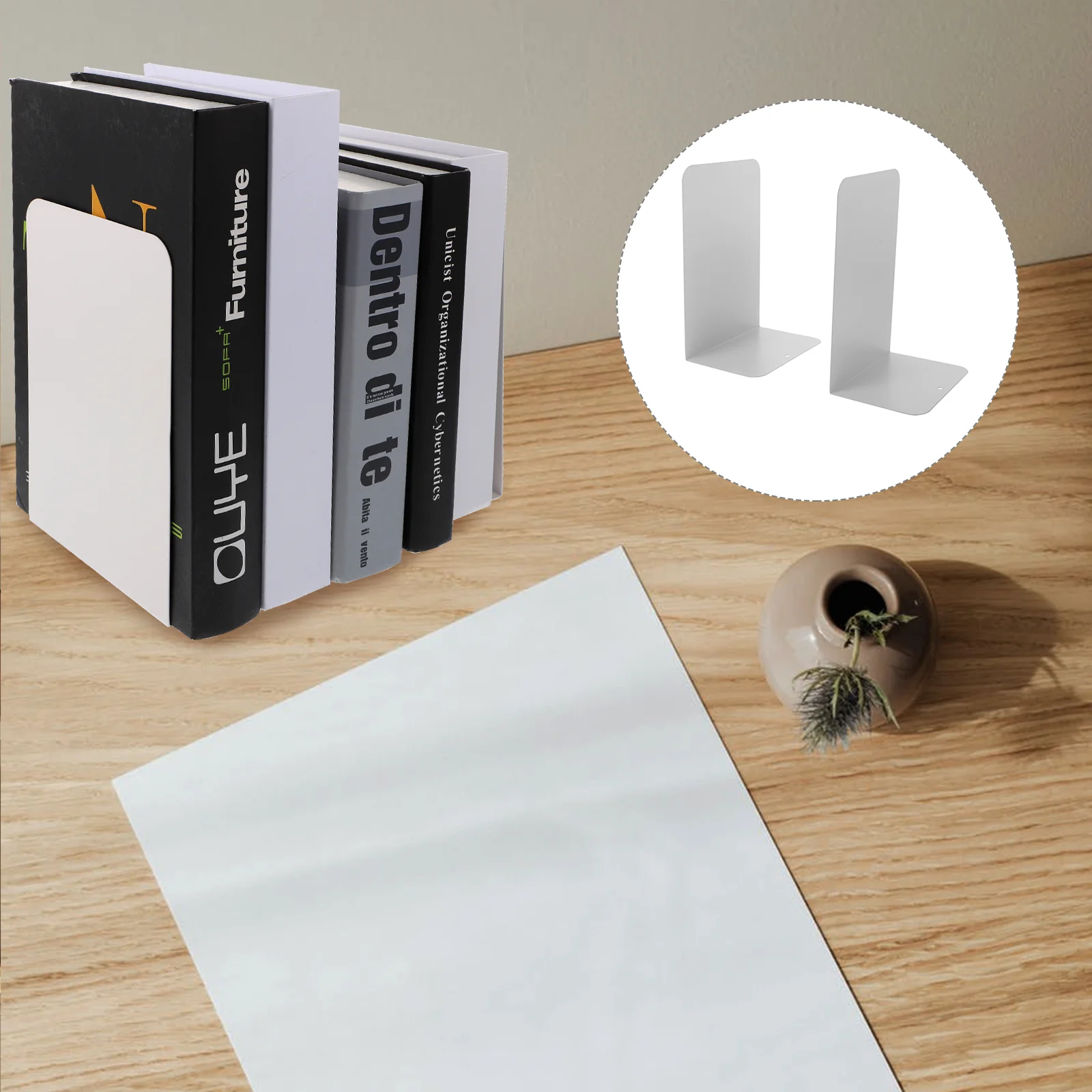 

2 шт., металлические подставки для книг